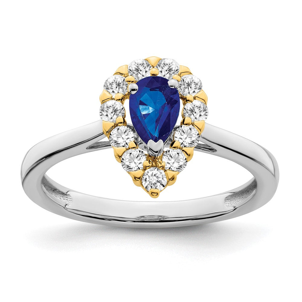 Image of ID 1 14k Two-Tone Gold Sapphire and Real Diamond Ring