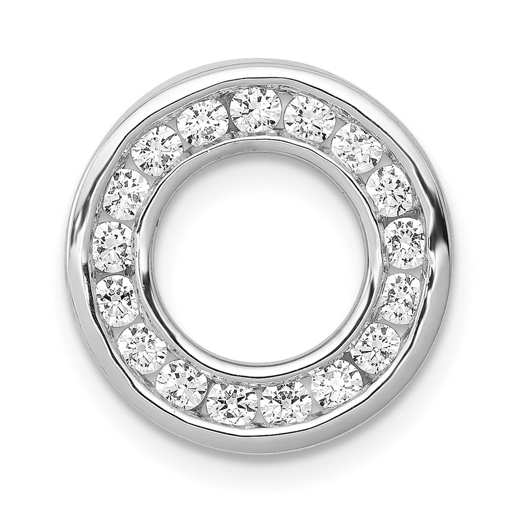 Image of ID 1 14k White Gold 1/2ct Real Diamond Channel Set Circle Chain Slide