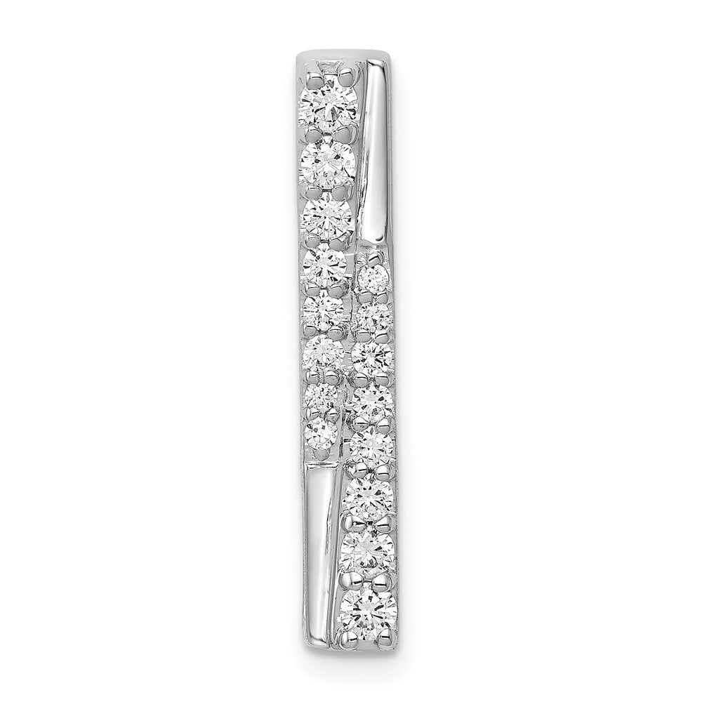 Image of ID 1 14k White Gold 1/2ct Real Diamond Fancy Bar Chain Slide