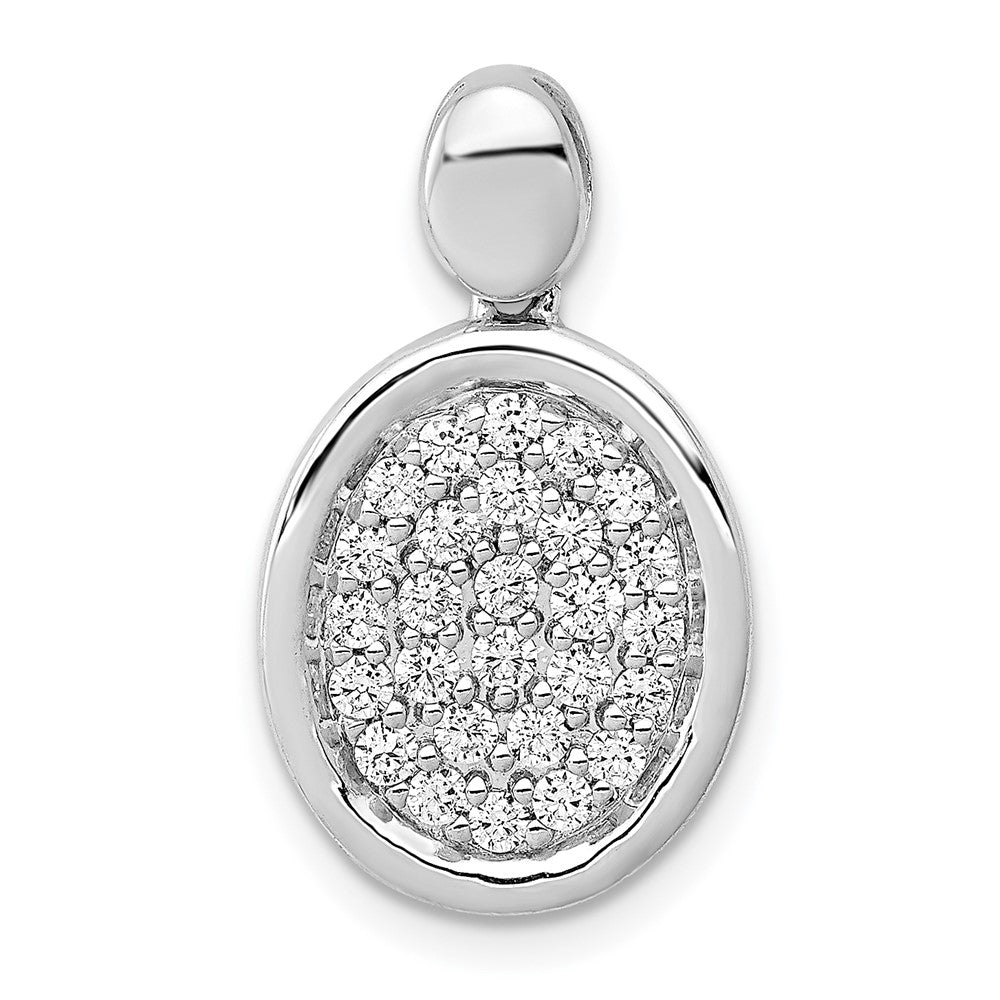 Image of ID 1 14k White Gold 1/2ct Real Diamond Fancy Oval Pendant