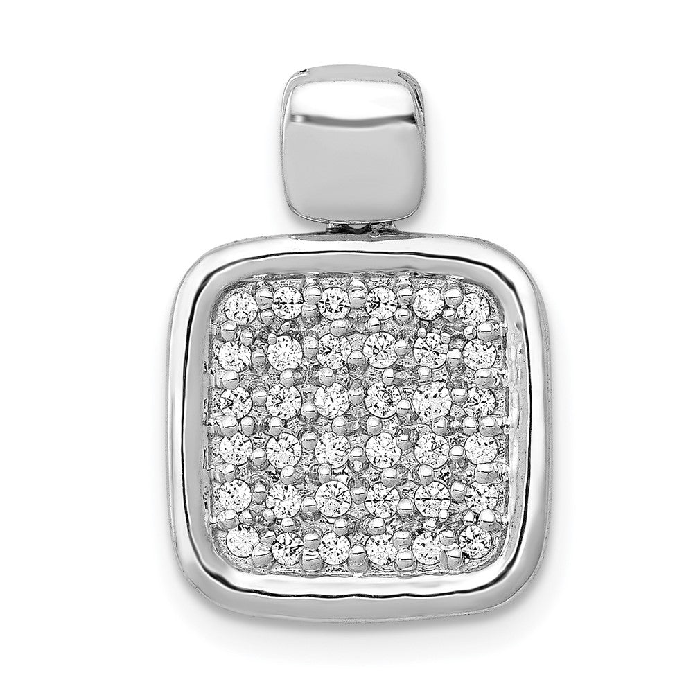 Image of ID 1 14k White Gold 1/2ct Real Diamond Fancy Square Pendant
