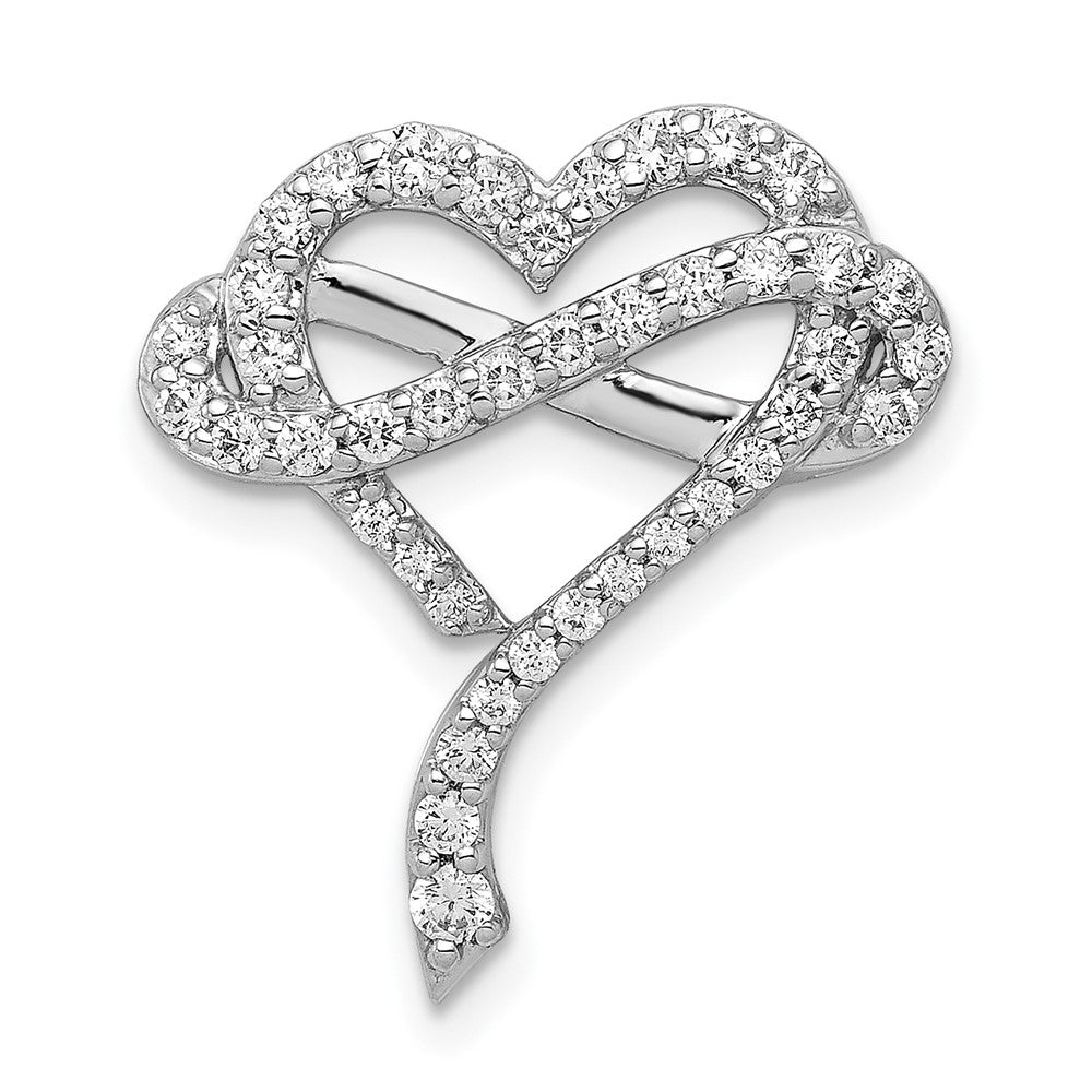 Image of ID 1 14k White Gold 1/2ct Real Diamond Infinity and Heart Chain Slide