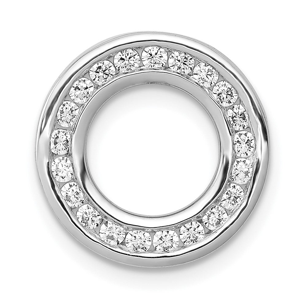 Image of ID 1 14k White Gold 3/8ct Real Diamond Channel Set Circle Chain Slide