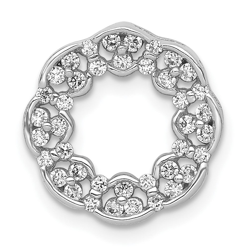 Image of ID 1 14k White Gold 3/8ct Real Diamond Fancy Circle Chain Slide