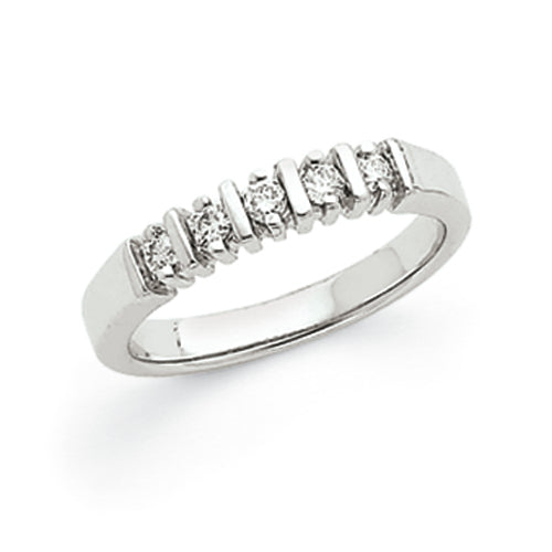 Image of ID 1 14k White Gold AAA Diamond 5 Stone Ring