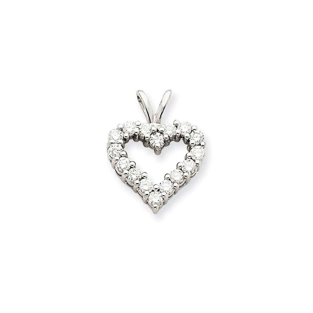 Image of ID 1 14k White Gold Diamond Heart Pendant