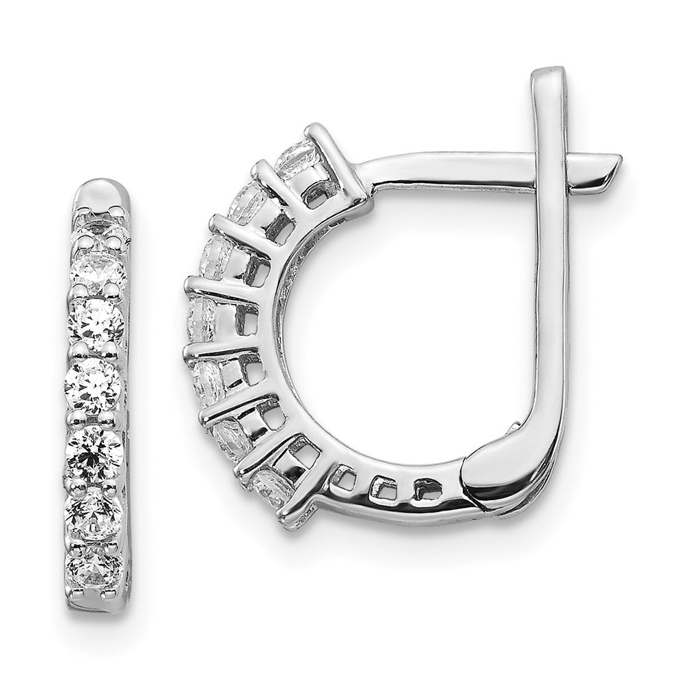 Image of ID 1 14k White Gold Fancy Hinged Real Diamond Earrings