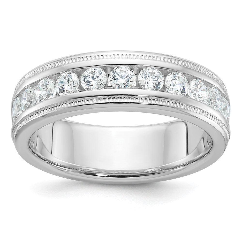 Image of ID 1 14k White Gold Men's 1 carat Diamond Milgrain Complete Ring