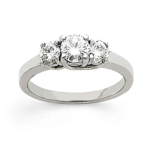 Image of ID 1 14k White Gold VS Diamond three stone ring