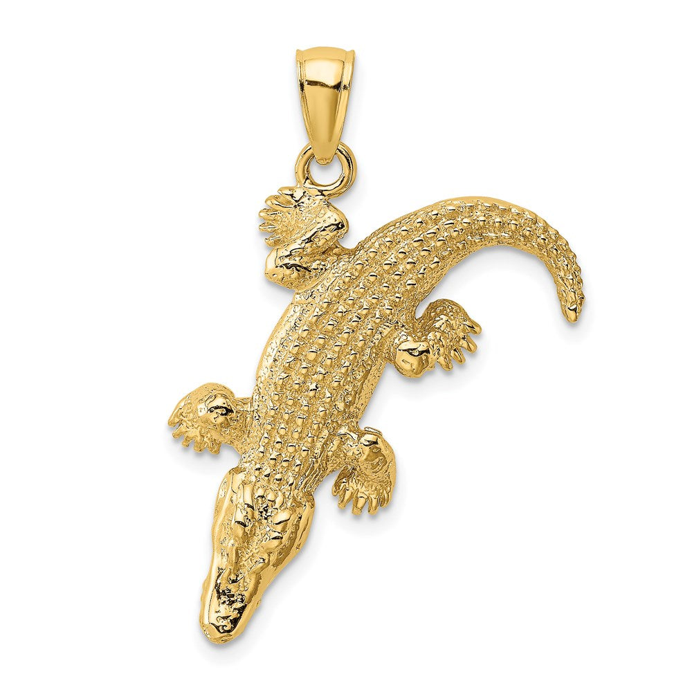 Image of ID 1 14k Yellow Gold 3-D Large Alligator w/Closed Mouth Charm