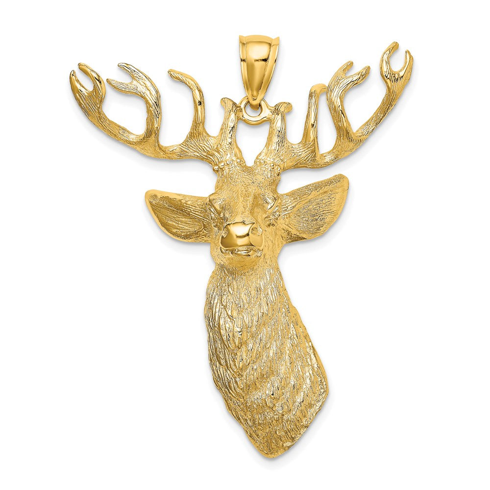 Image of ID 1 14k Yellow Gold 3-D Textured Deer Head Charm