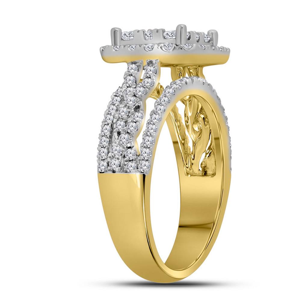 Image of ID 1 14k Yellow Gold Diamond Bridal Engagement Ring 1-1/2 Cttw