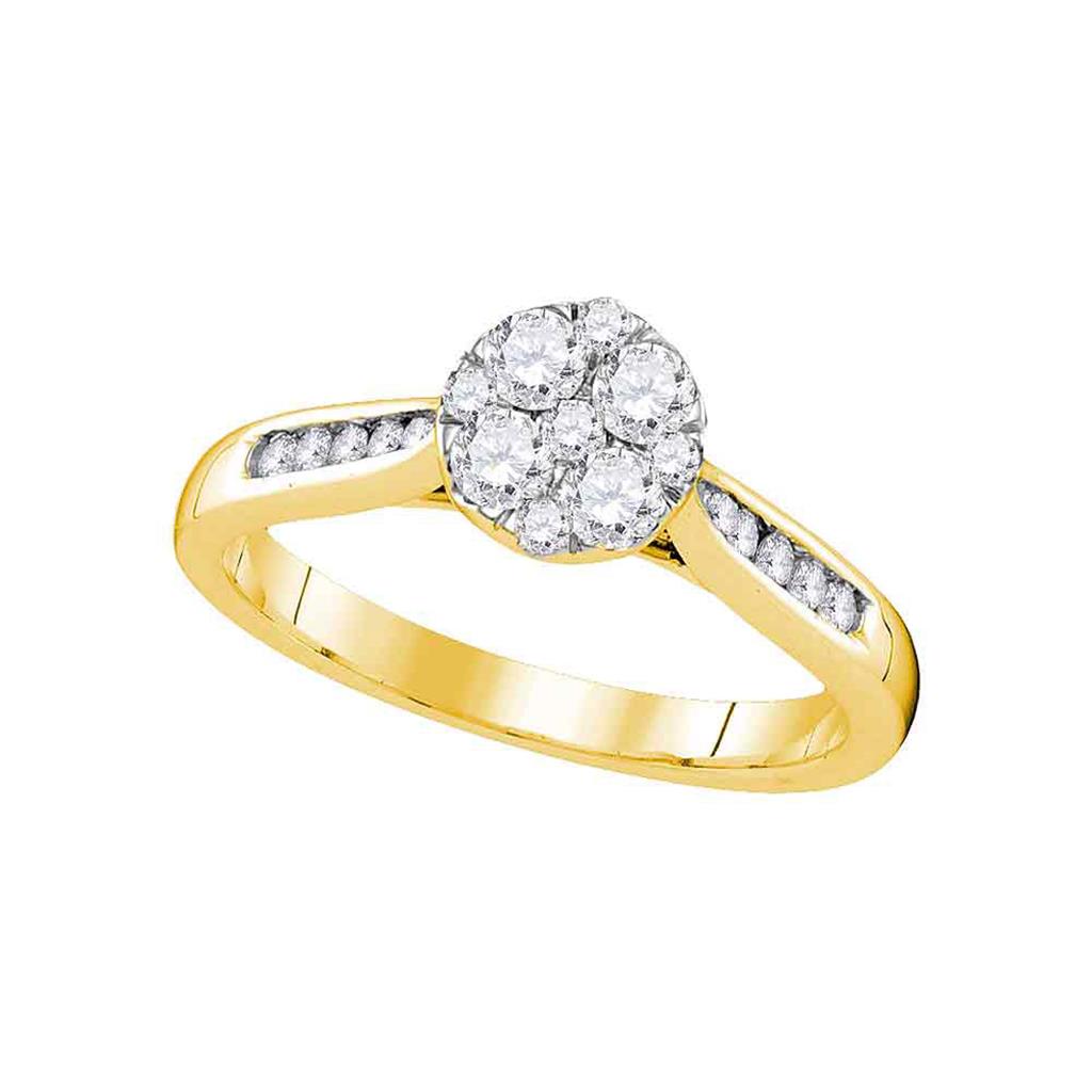 Image of ID 1 14k Yellow Gold Diamond Bridal Engagement Ring 1/2 Cttw