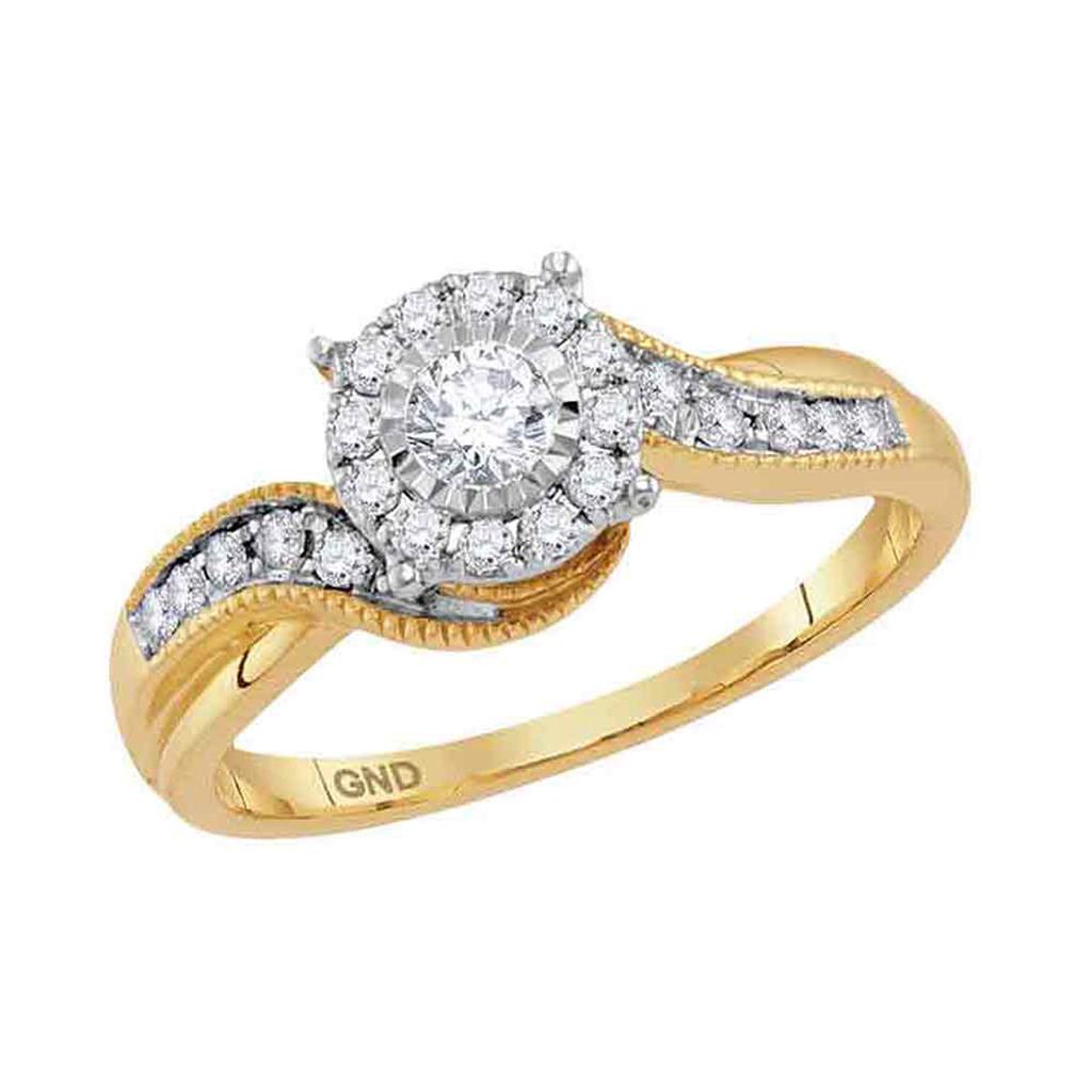 Image of ID 1 14k Yellow Gold Diamond Bridal Engagement Ring 1/3 Cttw