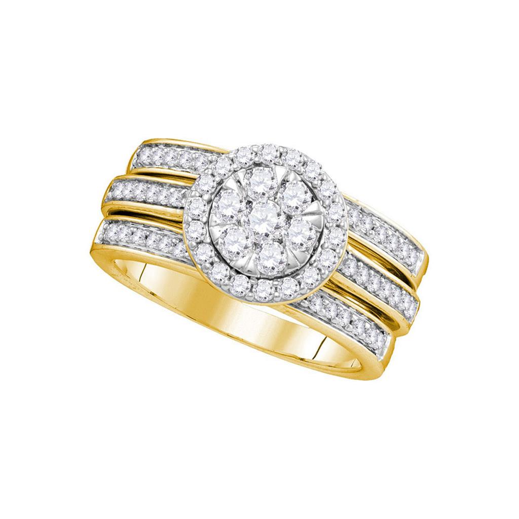 Image of ID 1 14k Yellow Gold Diamond Bridal Wedding Ring Set 1 Cttw