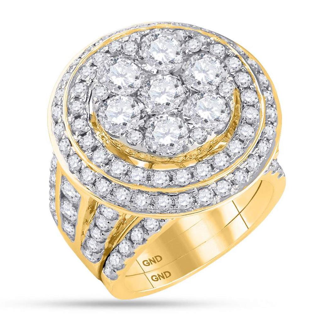 Image of ID 1 14k Yellow Gold Diamond Bridal Wedding Ring Set 7 Cttw