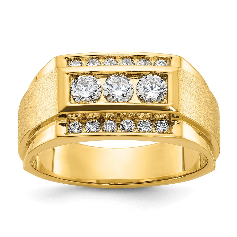 Image of ID 1 14k Yellow Gold Men's Polished and Satin 3/4 carat Diamond Complete Ring