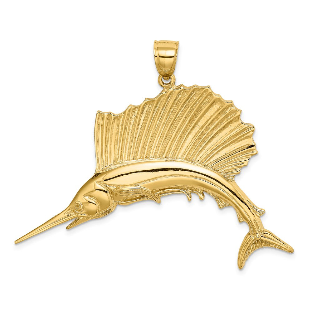 Image of ID 1 14k Yellow Gold Polished Sailfish Charm