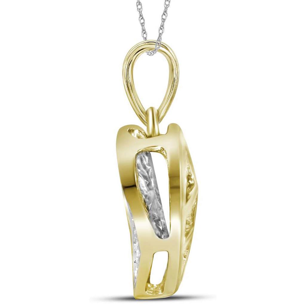 Image of ID 1 14k Yellow Gold Princess Diamond Heart Pendant 1 Cttw