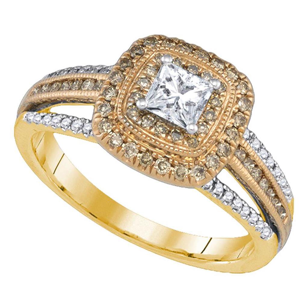 Image of ID 1 14k Yellow Gold Princess Diamond Solitaire Bridal Engagement Ring 3/4 Cttw