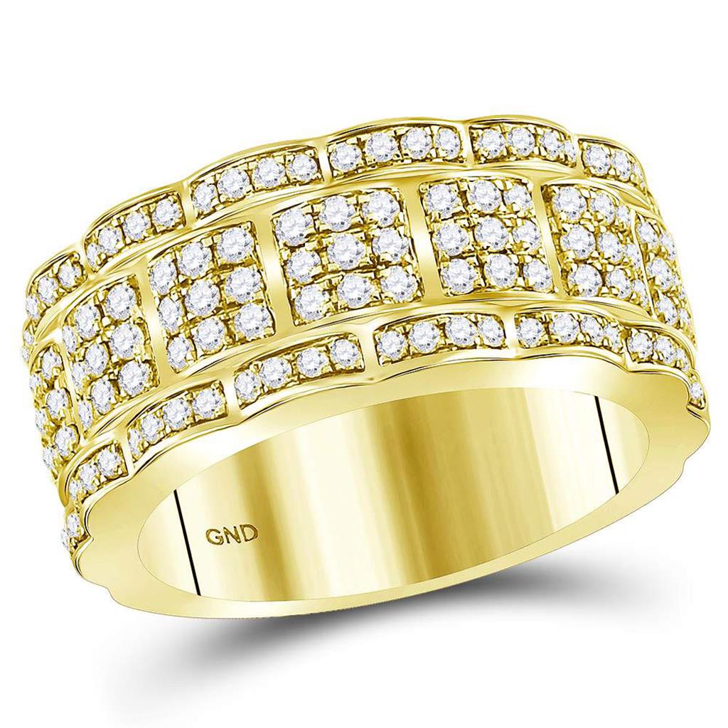 Image of ID 1 14k Yellow Gold Round Diamond Band Ring 1-7/8 Cttw