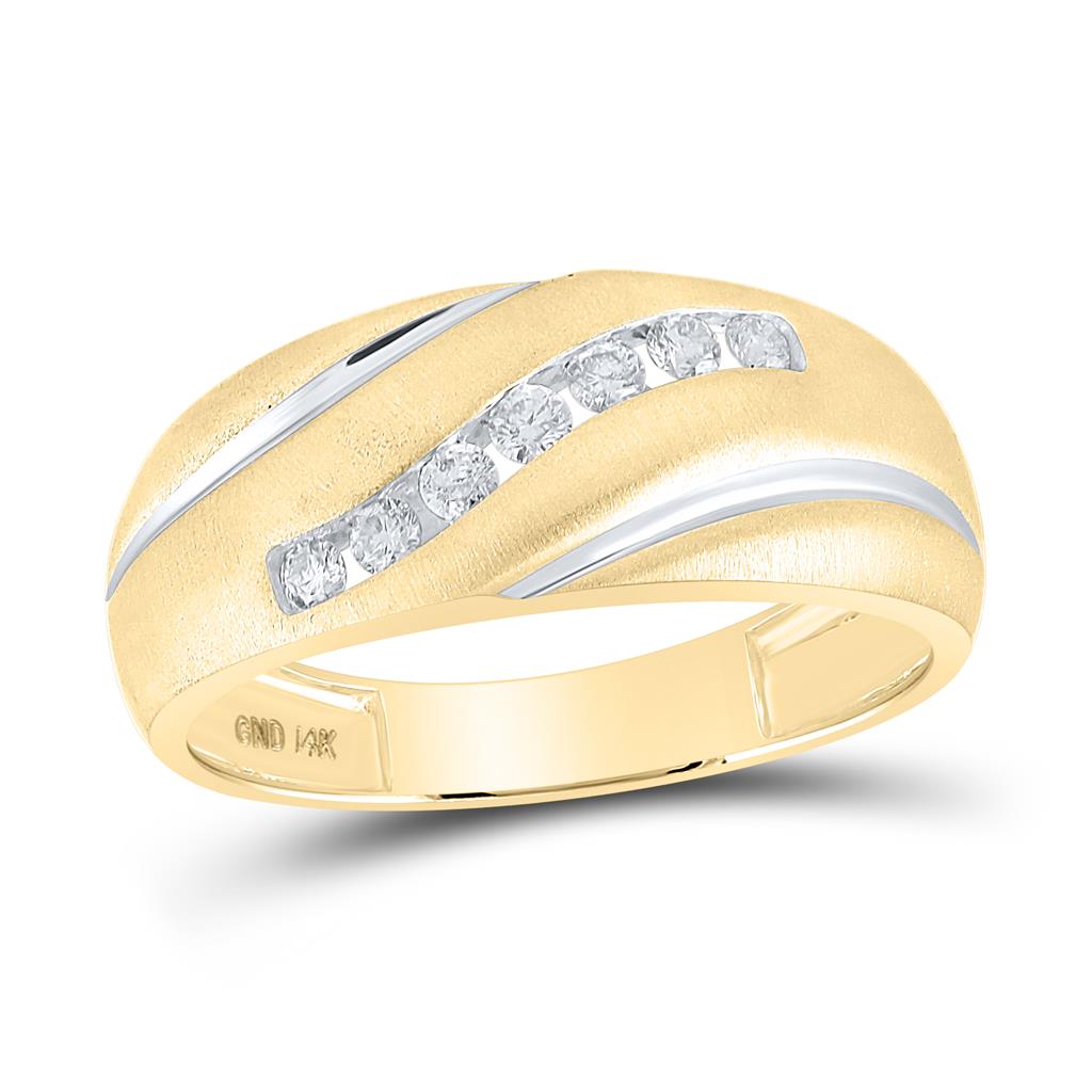 Image of ID 1 14k Yellow Gold Round Diamond Band Ring 1/4 Cttw