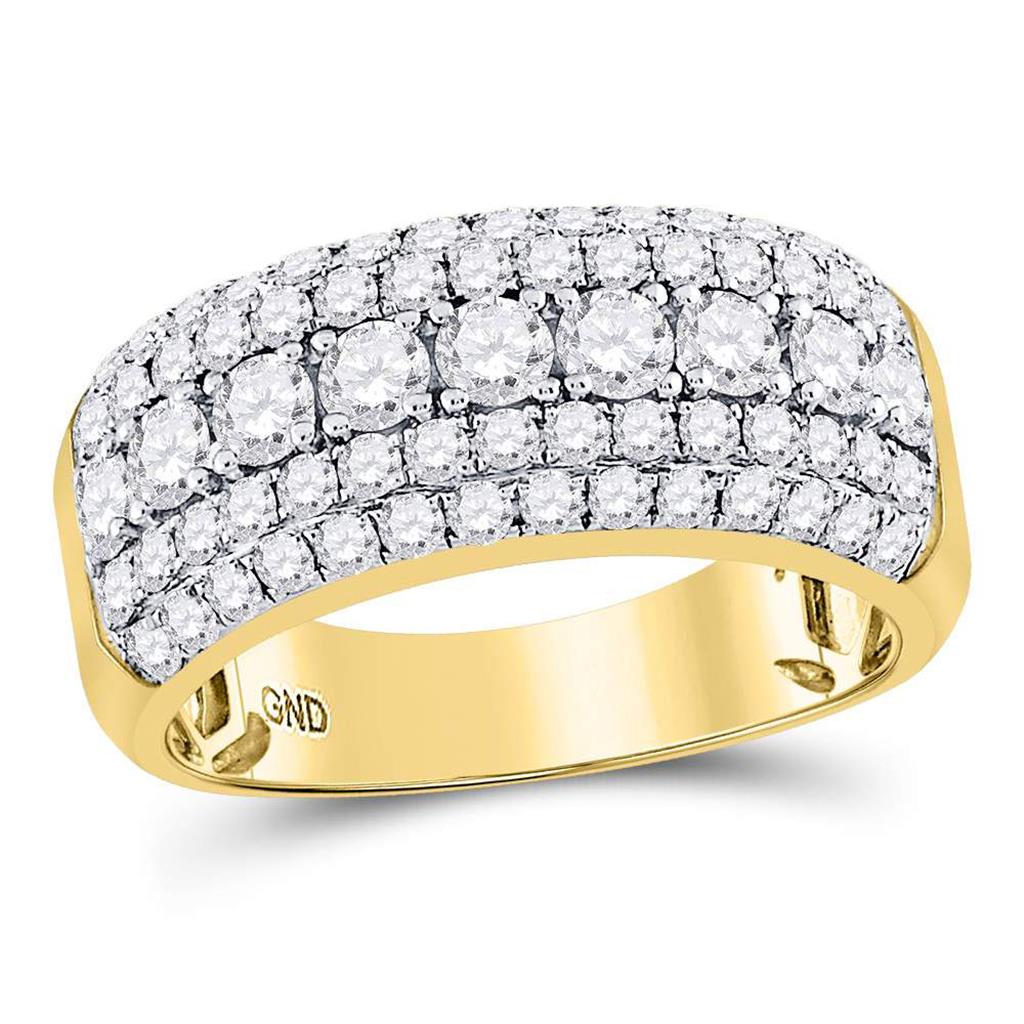 Image of ID 1 14k Yellow Gold Round Diamond Band Ring 2 Cttw