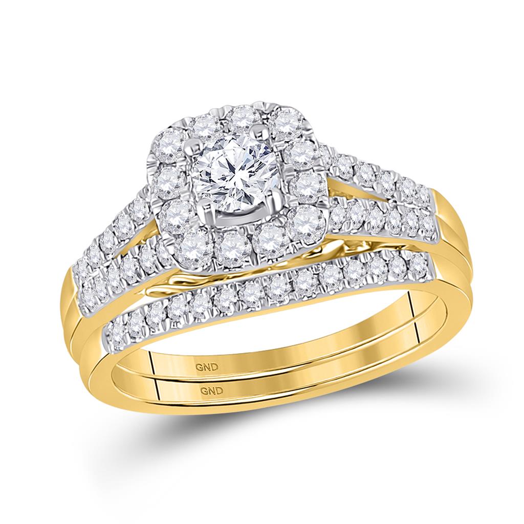Image of ID 1 14k Yellow Gold Round Diamond Bridal Engagement Ring 1 Cttw (Certified)