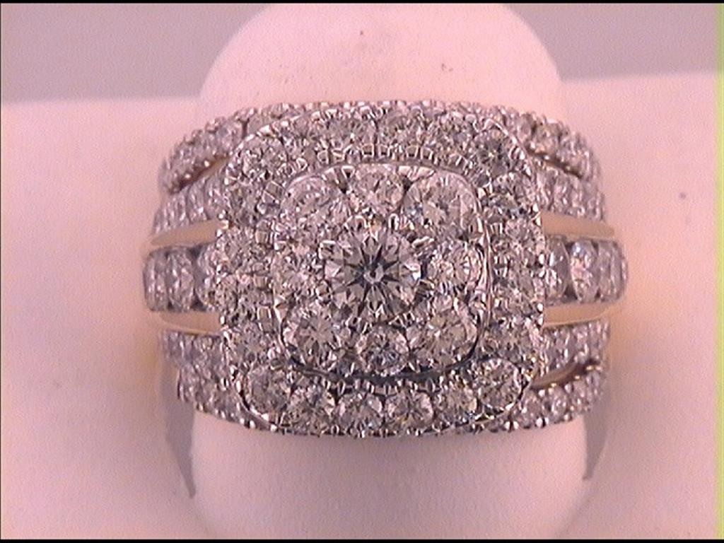 Image of ID 1 14k Yellow Gold Round Diamond Bridal Wedding Ring Set 4 Cttw (Certified)