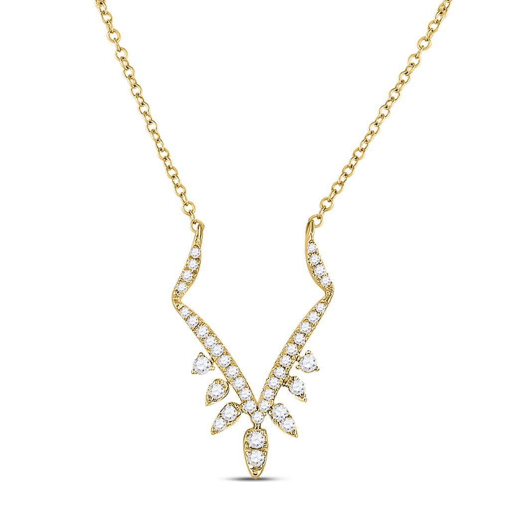 Image of ID 1 14k Yellow Gold Round Diamond Fashion Necklace 1/4 Cttw