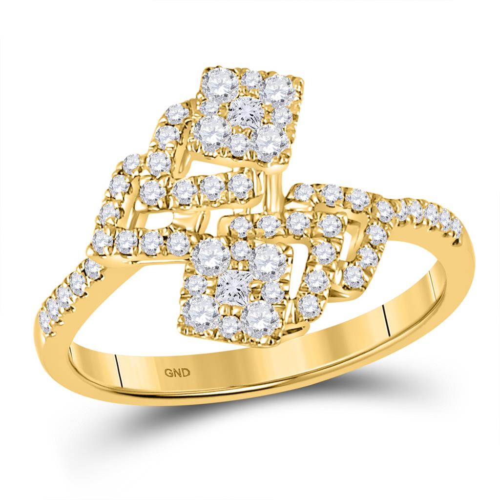 Image of ID 1 14k Yellow Gold Round Diamond Fashion Ring 1/2 Cttw