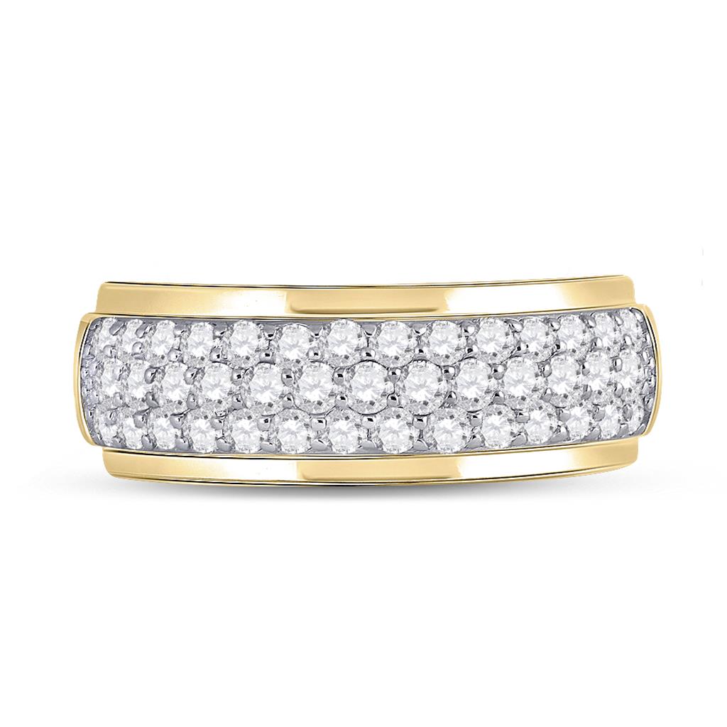 Image of ID 1 14k Yellow Gold Round Diamond Pave Band Ring 1-1/2 Cttw