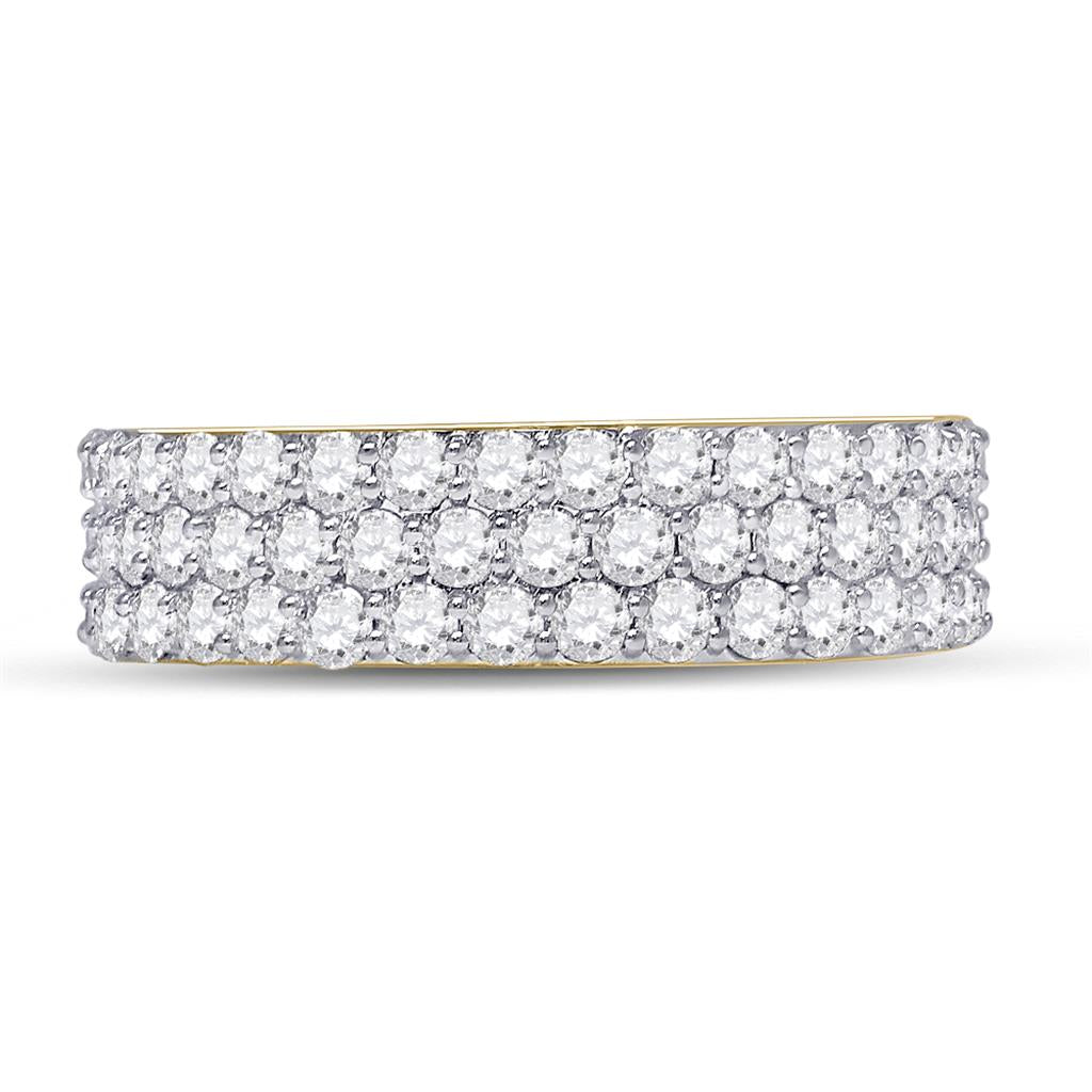 Image of ID 1 14k Yellow Gold Round Diamond Pave Band Ring 2-7/8 Cttw
