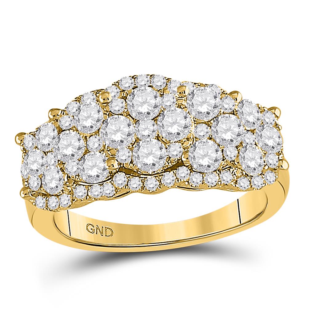 Image of ID 1 14k Yellow Gold Round Diamond Vintage-Inspired Fashion Ring 2 Cttw