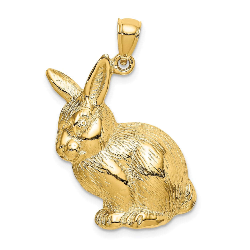 Image of ID 1 14k Yellow Gold Textured Sitting Rabbit Charm