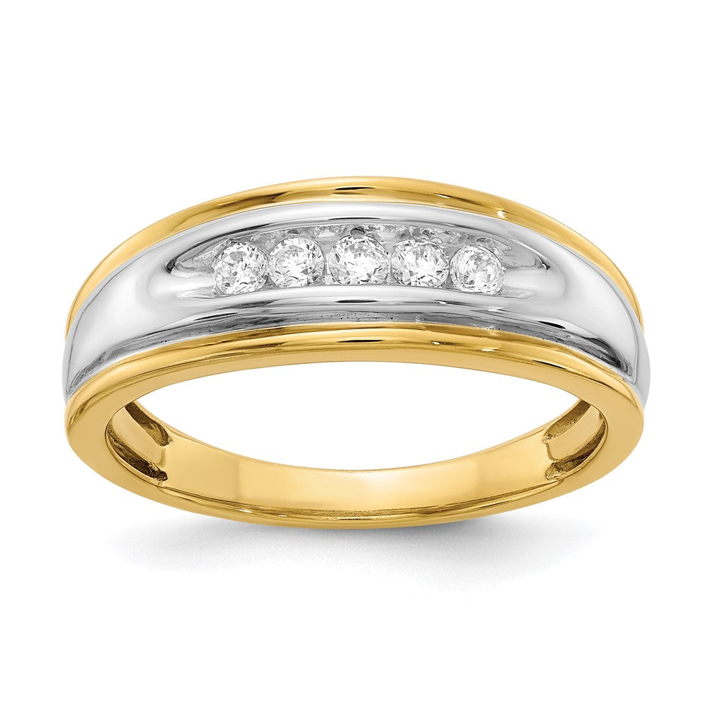 Image of ID 1 14k Yellow & White Gold Real Diamond Men's Ring