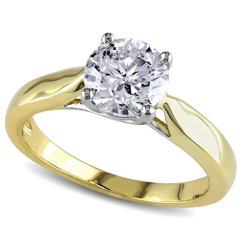 Image of ID 1 15 CT Natural Clarity Enhanced Diamond Solitaire Engagement Ring in Solid 14K Gold (I/I1)