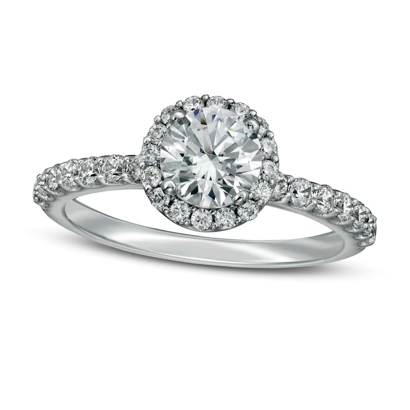 Image of ID 1 15 CT TW Certified Lab-Created Diamond Frame Engagement Ring in Solid 14K White Gold (F/VS2)