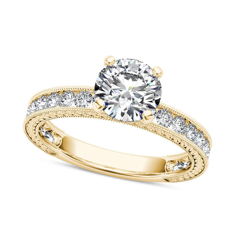 Image of ID 1 15 CT TW Natural Diamond Antique Vintage-Style Engagement Ring in Solid 14K Gold