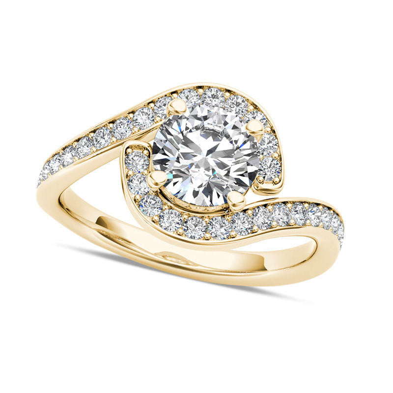 Image of ID 1 15 CT TW Natural Diamond Bypass Engagement Ring in Solid 14K Gold