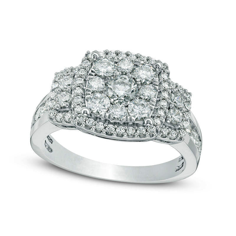 Image of ID 1 15 CT TW Natural Diamond Cushion Frame Collar Ring in Solid 10K White Gold