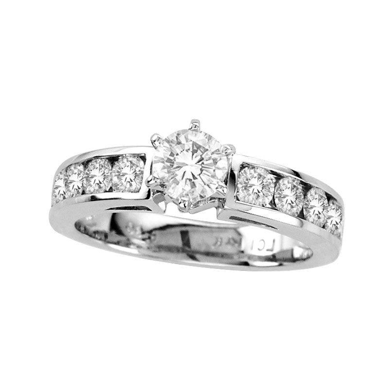 Image of ID 1 15 CT TW Natural Diamond Engagement Ring in Solid 14K White Gold