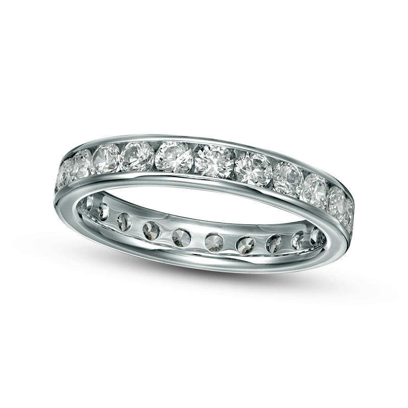 Image of ID 1 15 CT TW Natural Diamond Eternity Band in Solid 14K White Gold (H/SI2)