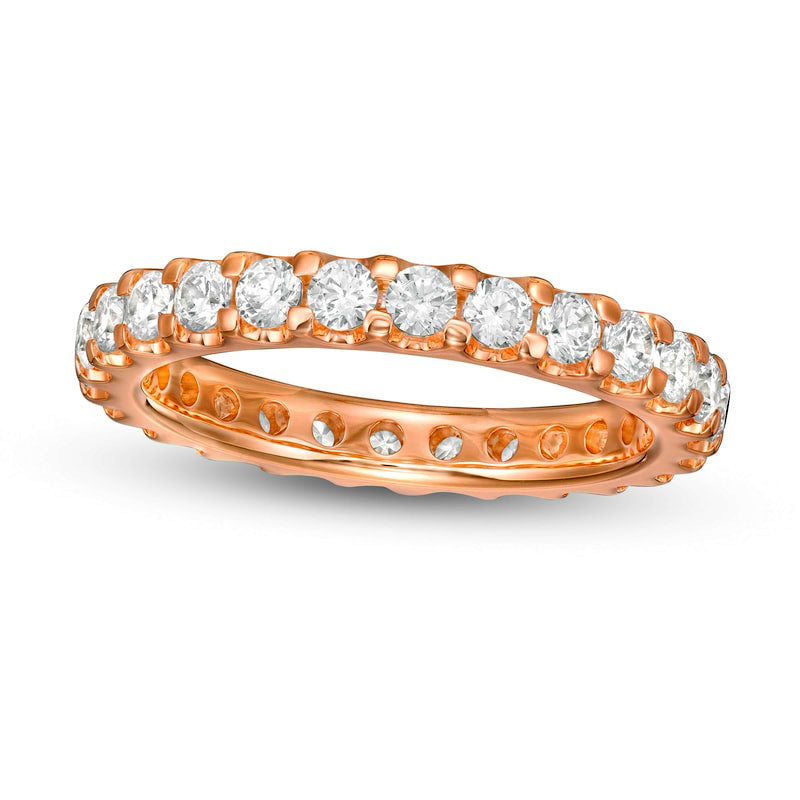 Image of ID 1 15 CT TW Natural Diamond Eternity Wedding Band in Solid 14K Rose Gold
