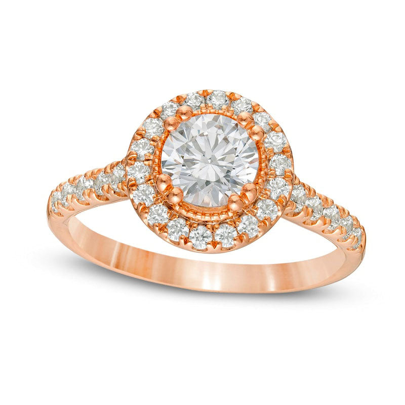 Image of ID 1 15 CT TW Natural Diamond Frame Antique Vintage-Style Engagement Ring in Solid 14K Rose Gold