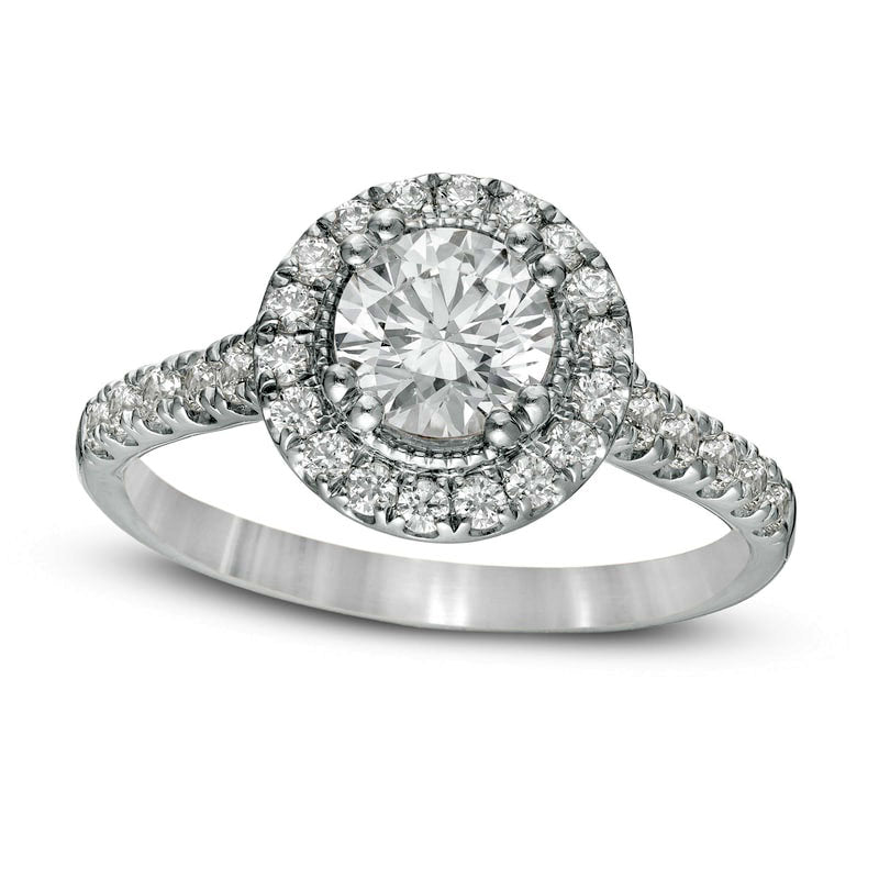 Image of ID 1 15 CT TW Natural Diamond Frame Antique Vintage-Style Engagement Ring in Solid 14K White Gold