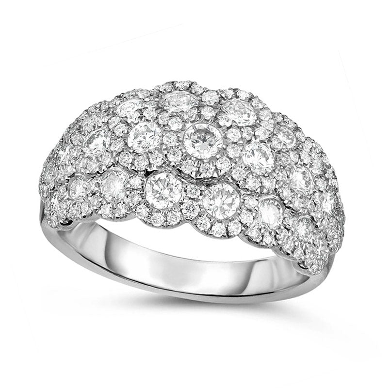 Image of ID 1 15 CT TW Natural Diamond Frame Multi-Row Ring in Solid 14K White Gold
