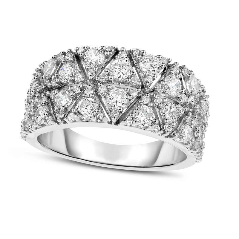Image of ID 1 15 CT TW Natural Diamond Multi-Triangle Anniversary Ring in Solid 14K White Gold