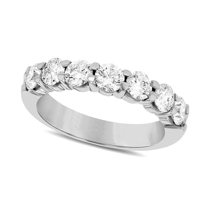 Image of ID 1 15 CT TW Natural Diamond Seven Stone Anniversary Band in Solid 14K White Gold