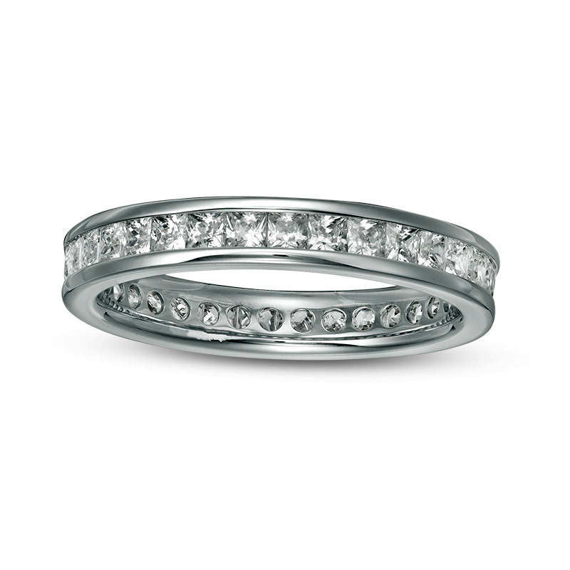 Image of ID 1 15 CT TW Princess-Cut Natural Diamond Eternity Band in Solid 14K White Gold (H/SI2)